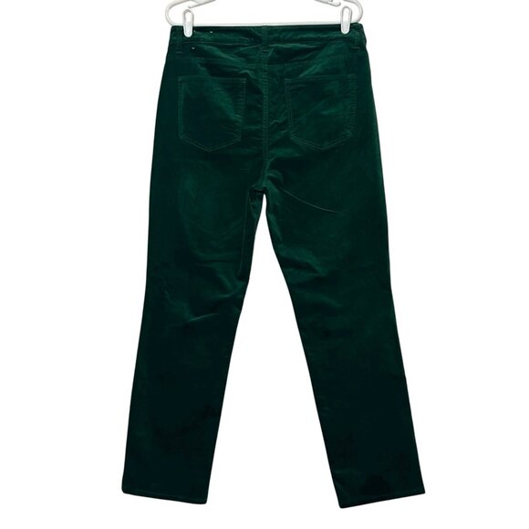 Talbots Women’s Velveteen Straight Leg Pants 12P Green Classic Holiday Stretch - Picture 3 of 12
